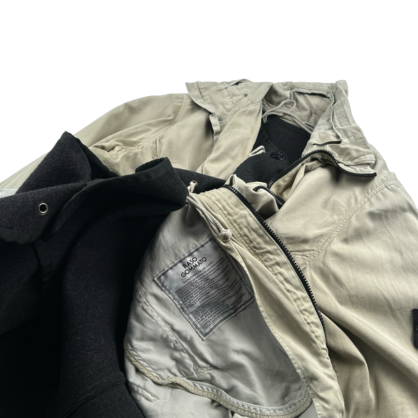 Stone Island 1996 Raso Gommato Wool Dutch Rope Vintage Jacket - Large