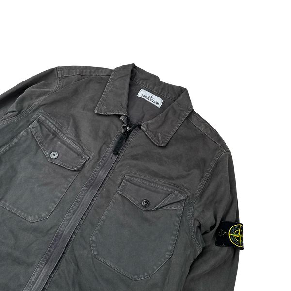 Stone Island 2016 Charcoal Grey Zipped Overshirt - Medium