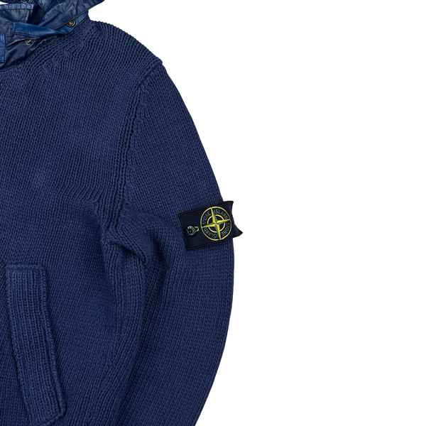 Stone Island 2012 Heavyweight Knit Mussola Hooded Jumper - Medium