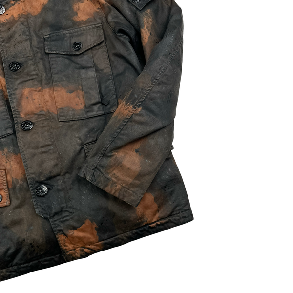 Stone Island Raso Hand Painted Tortoise Shell Camo Field Jacket - Small