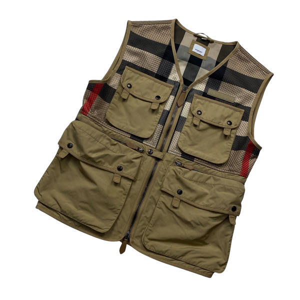Burberry Nova Check Multipocket Cargo Vest - Large