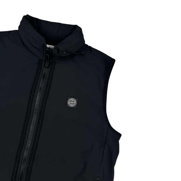 Stone Island 2022 Black Soft Shell-R Gilet - Large