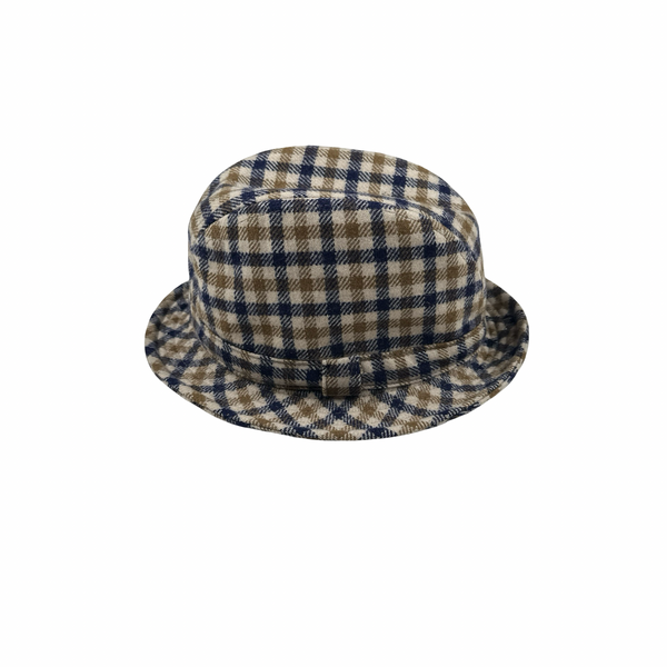 Aquascutum Vintage Wool Classic Nova Checked Trilby Hat