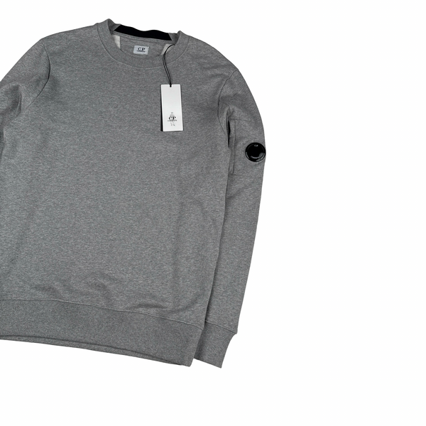 CP Company Grey Cotton Lens Viewer Crewneck - Medium