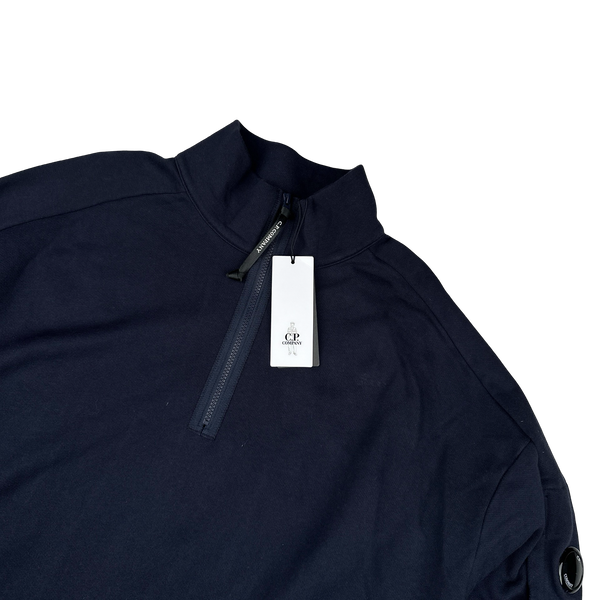 CP Company Navy Cotton Lens Viewer Quarter Zip Pullover - 3XL