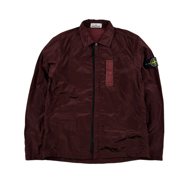 Stone Island 2017 Maroon Nylon Metal Shimmer Overshirt - Medium
