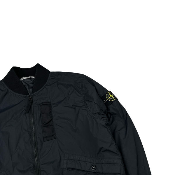 Stone Island 2024 Black Skin Touch Jacket Nylon Primaloft Bomber Jacket - Small