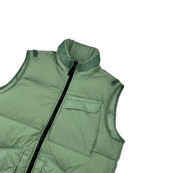 Stone Island 2022 Green Naslan Light Watro Down-TC Gilet - Medium