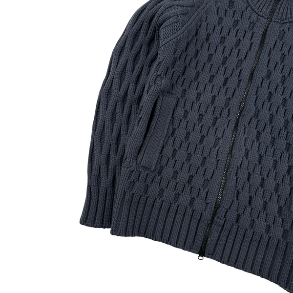 Stone Island 2013 Navy Thick Heavyweight Knit Zipped Jumper - Large