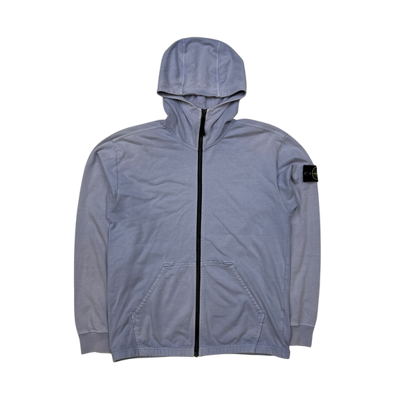 Stone Island 2019 Lavender Purple Cotton Zipped Hoodie - Medium