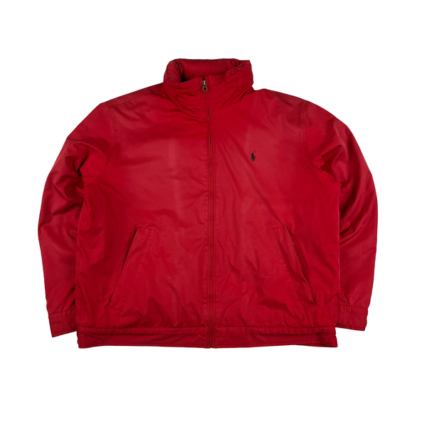 Ralph Lauren Red Harrington Fleece Lined Bomber Jacket - Large