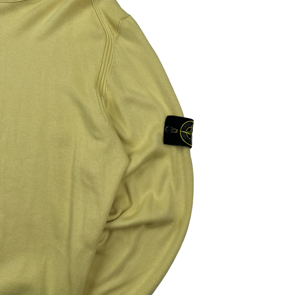 Stone Island 2019 Yellow Fine Knit Cotton Crewneck Jumper - XL