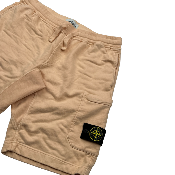 Stone Island 2018 Peach Cotton Fleece Shorts - XL