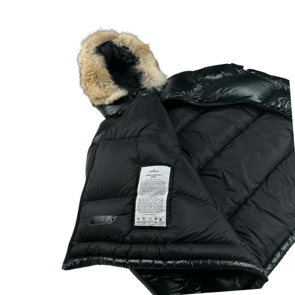Stone Island 2017 Dark Green Pertex Quantum Fur Hood Puffer Jacket - XXL