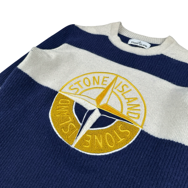 Stone Island 2018 Embroidered Knit Wool Jumper - Small