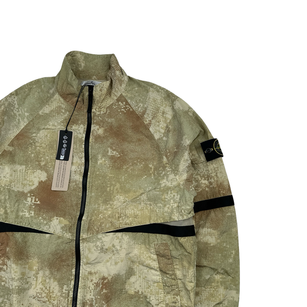 Stone Island 2024 Green Dissolving Grid Camo Windbreaker - Large