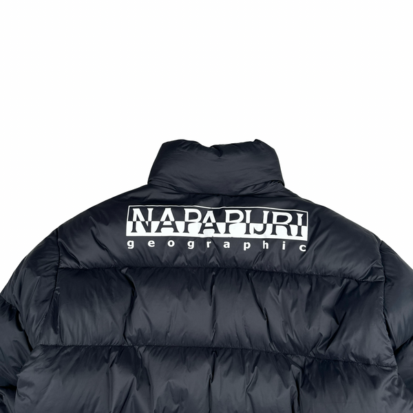 Napapijri Black Spellout Puffer Zipped Jacket - Small – Mat's Island