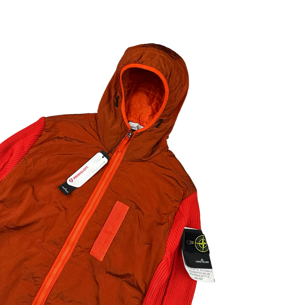 Stone Island 2023 Orange Nylon Metal Primaloft-TC Knit Jacket - Medium