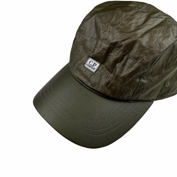 CP Company Khaki Nylon Spellout Crinkle Cap