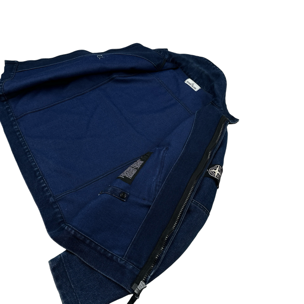Stone Island 2016 Polypropylene Denim Zipped High Neck Jacket - Medium