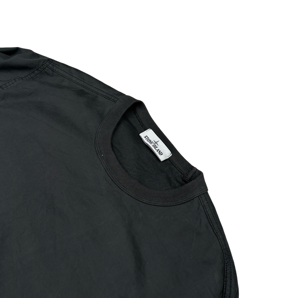 Stone Island 2021 Black Brushed Cotton Cargo Pullover Overshirt - Large