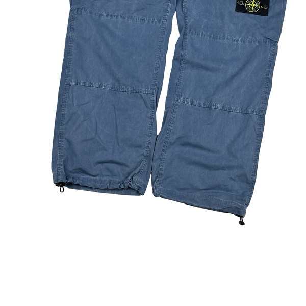 Stone Island 2024 Blue Baggy Fit Cargo Trousers - 36"