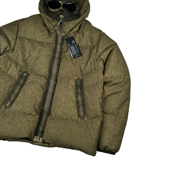 CP Company Khaki Co-Ted Down Filled Goggle Puffer Jacket - XL