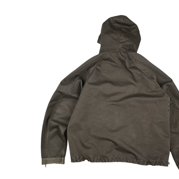 Stone Island 2006 Neon Orange Reversible Khaki Spellout Jacket - XL