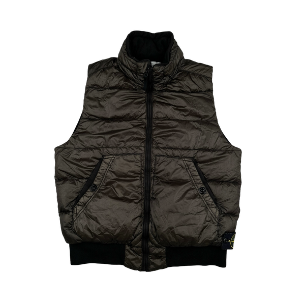 Stone Island 2012 Brown Garment Dyed 30th Anniversary Down Filled Gilet - Medium