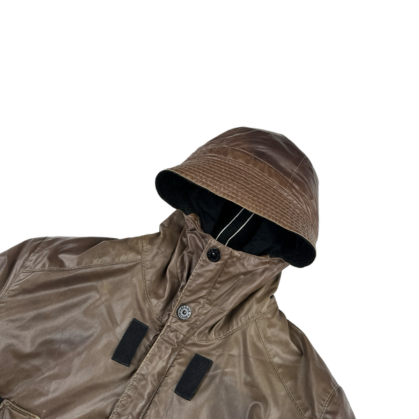 Stone Island 2011 Brown Waxed Ice 2 Jacket - Medium