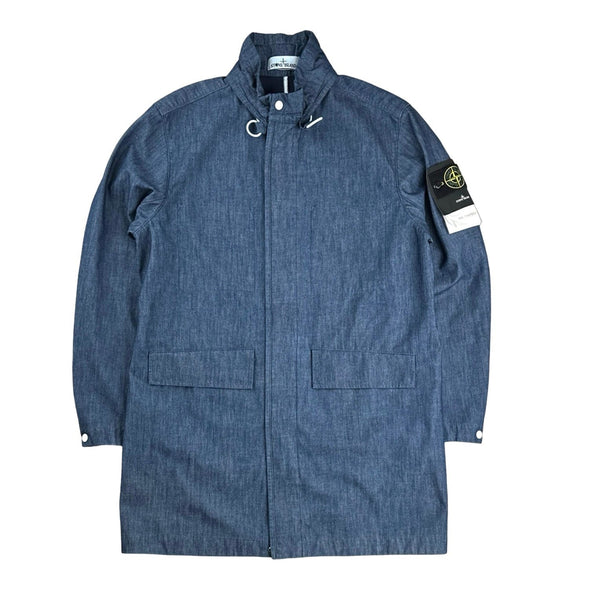 Stone Island 2021 Mac Chambray 3L Trench Coat - Large