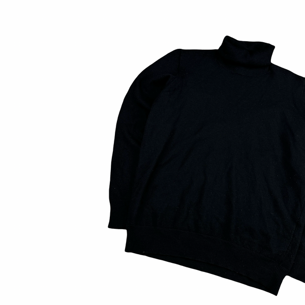 Stone Island 2024 Black Wool High Neck Knit Jumper - Small