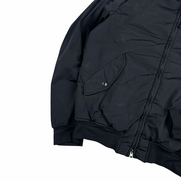CP Company Black Nycra Stretch Lightweight Bomber Jacket - Large