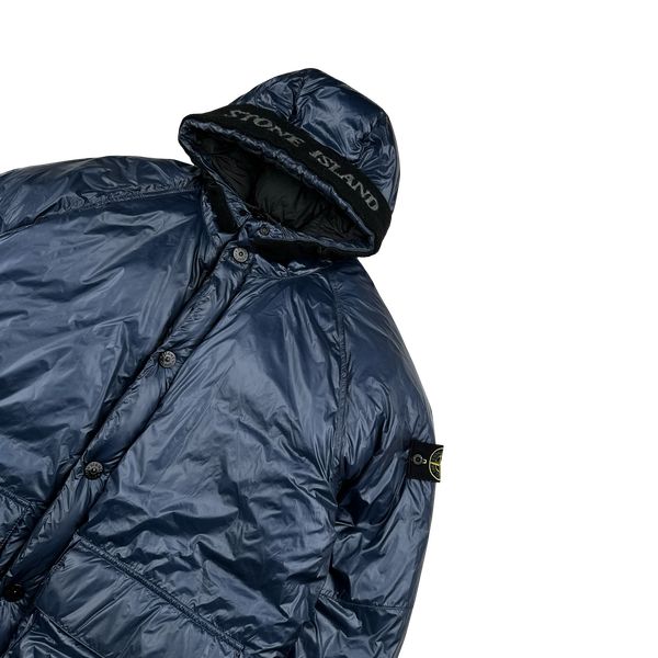 Stone Island 2018 Blue Pertex Quantum Y Down Long Puffer - Medium