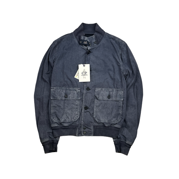 CP Company Blue Lino Flax Bomber Jacket - XL