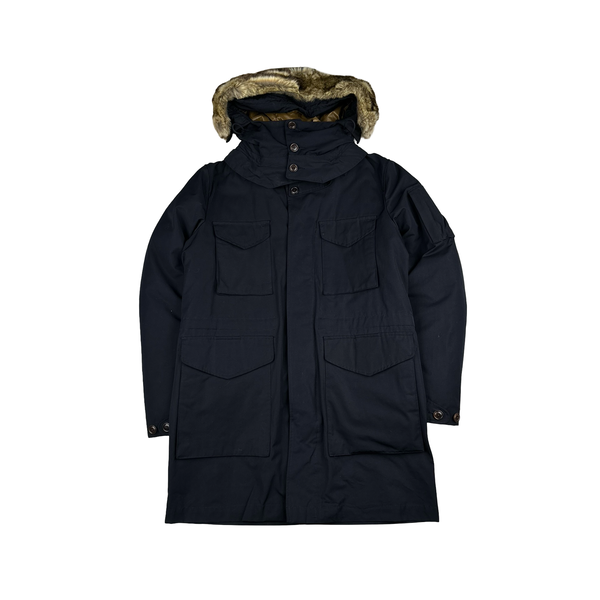 CP Company Navy Down Filled Hooded Parka Jacket - XL