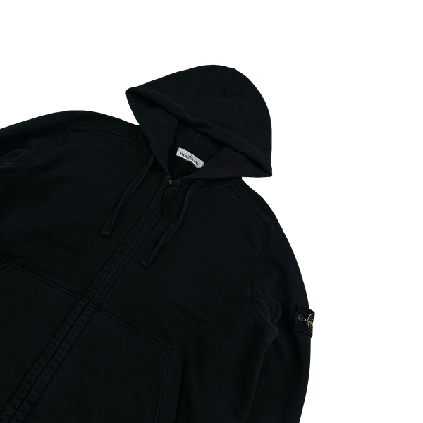 Stone Island 2018 Black Cotton Zipped Hoodie - XXL