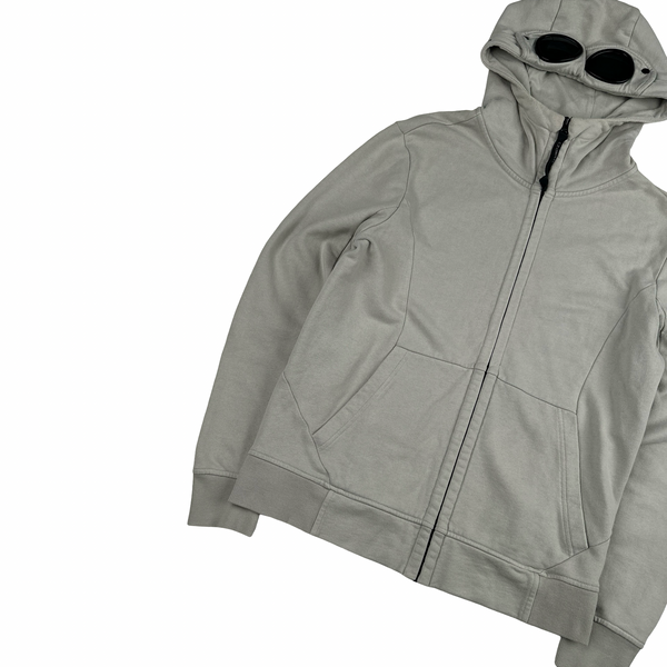 CP Company Grey Cotton Goggle Hoodie - Small