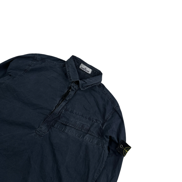 Stone Island 2018 Navy Cotton Pullover Smock Overshirt - Medium