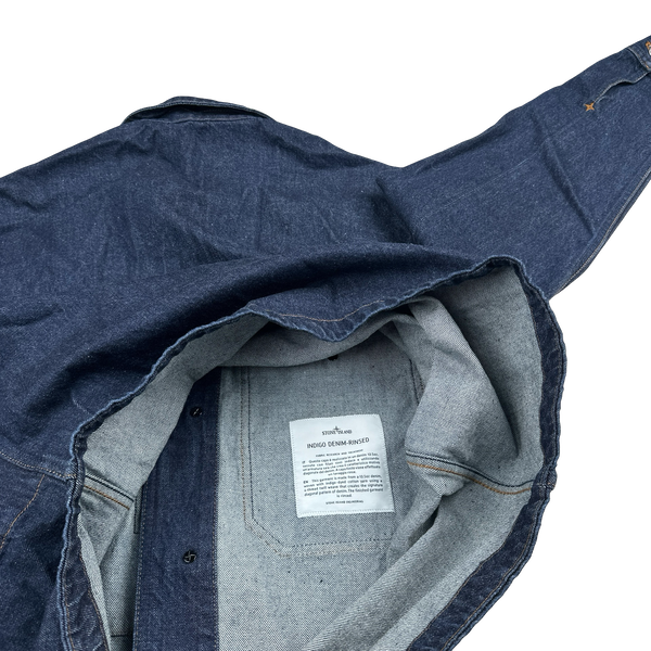 Stone Island 2025 Indigo Denim-Rinsed Collared Jacket - XL