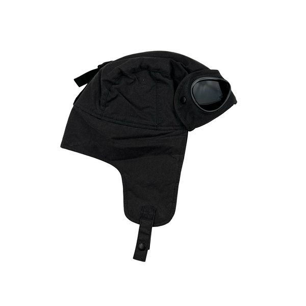 CP Company x Barbour Grey Waxed Google Trapper Hat - Medium