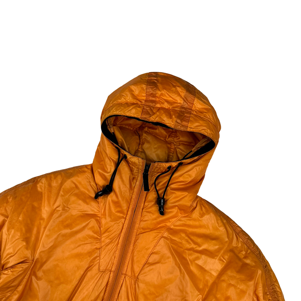 Stone Island 2007 Orange Mesh Badge Down Puffer Jacket - Small