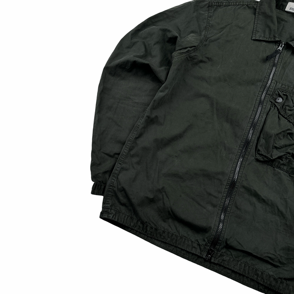 Stone Island 2021 Khaki Green Cotton Overshirt - Medium