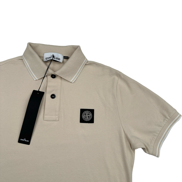 Stone Island 2025 Tan Cotton Polo Shirt - Small