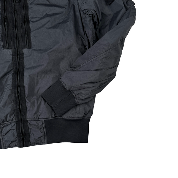 Stone Island 2017 Black Garment Dyed Crinkle Reps Jacket - Small
