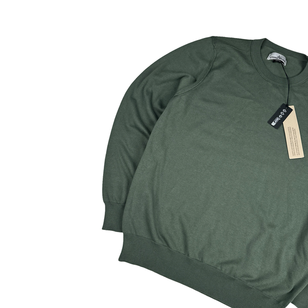Stone Island 2025 New Season Green Lightweight Jumper - Large