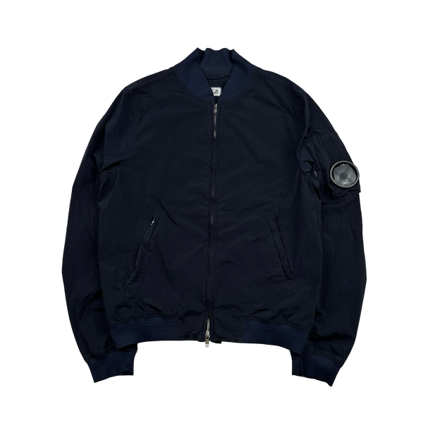 CP Company Navy Nycra Stretch Lightweight Bomber Jacket - Large