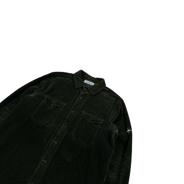 Stone Island 2020 Dark Green Jumbo Corduroy Shirt - Large