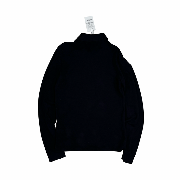 Stone Island 2012 Black Cotton 30th Anniversary Long Sleeve Polo Shirt - Small