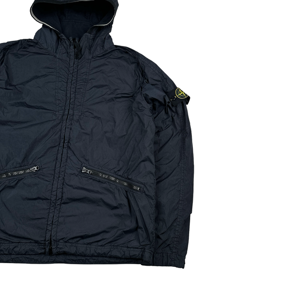 Stone Island Navy Garment Dyed Crinkle Reps NY Jacket - Large